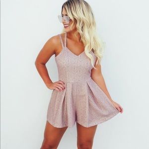Mauve lace romper